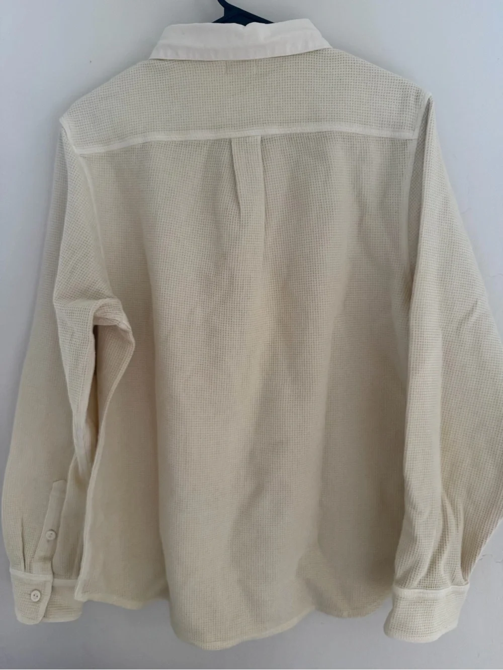 J. Crew Cream Waffle-Knit Button-Down RUGBY
